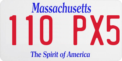 MA license plate 110PX5