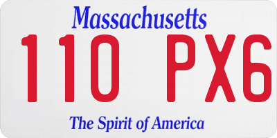 MA license plate 110PX6