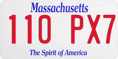 MA license plate 110PX7