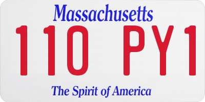 MA license plate 110PY1