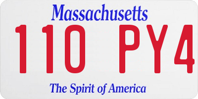 MA license plate 110PY4