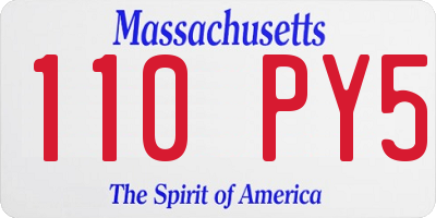 MA license plate 110PY5