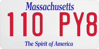 MA license plate 110PY8