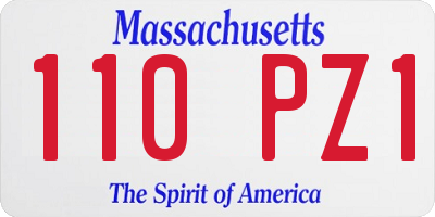MA license plate 110PZ1
