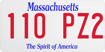 MA license plate 110PZ2