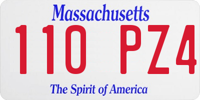 MA license plate 110PZ4