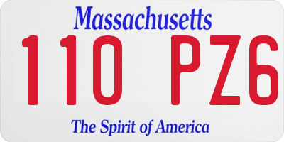 MA license plate 110PZ6