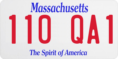 MA license plate 110QA1