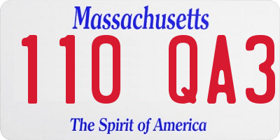 MA license plate 110QA3