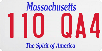 MA license plate 110QA4