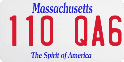 MA license plate 110QA6