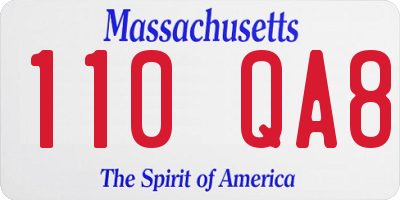 MA license plate 110QA8