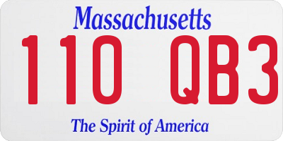 MA license plate 110QB3