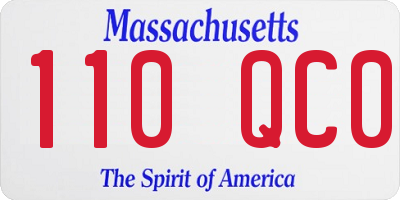 MA license plate 110QC0