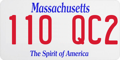 MA license plate 110QC2
