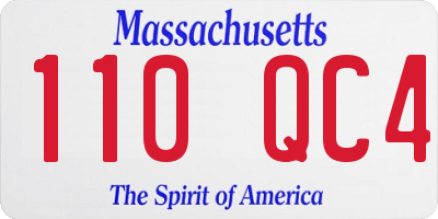 MA license plate 110QC4