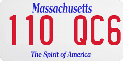 MA license plate 110QC6