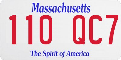 MA license plate 110QC7