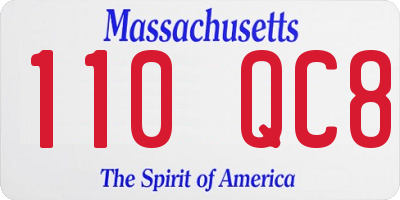 MA license plate 110QC8