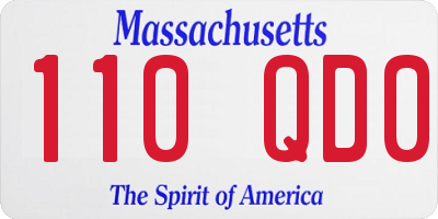 MA license plate 110QD0