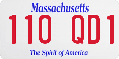 MA license plate 110QD1