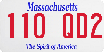 MA license plate 110QD2