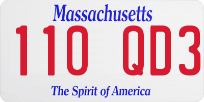 MA license plate 110QD3
