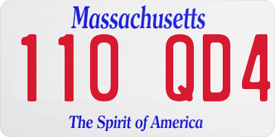 MA license plate 110QD4