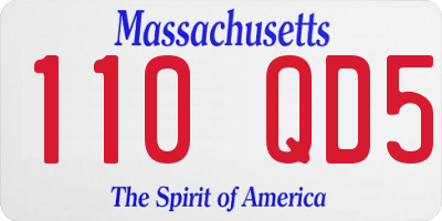 MA license plate 110QD5