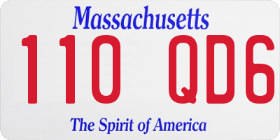 MA license plate 110QD6