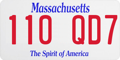 MA license plate 110QD7