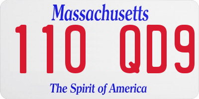 MA license plate 110QD9