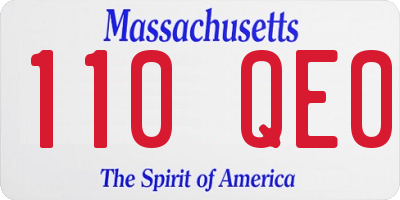 MA license plate 110QE0