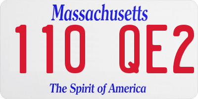 MA license plate 110QE2