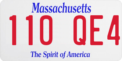 MA license plate 110QE4