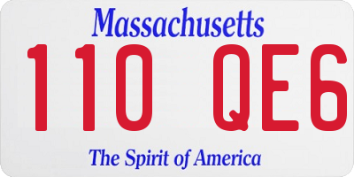 MA license plate 110QE6