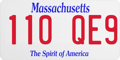 MA license plate 110QE9