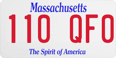 MA license plate 110QF0