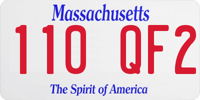MA license plate 110QF2