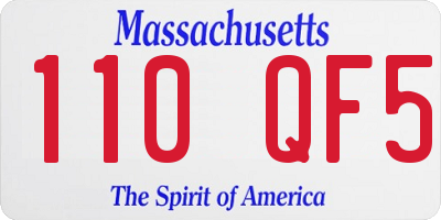 MA license plate 110QF5