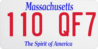 MA license plate 110QF7