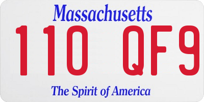 MA license plate 110QF9