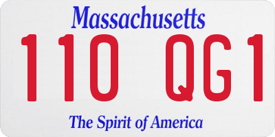 MA license plate 110QG1