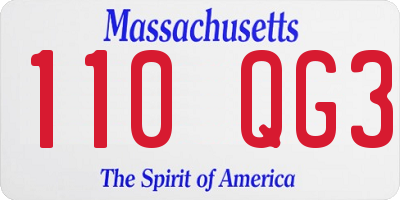 MA license plate 110QG3