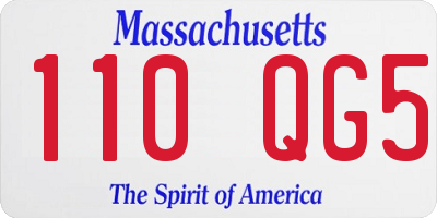 MA license plate 110QG5