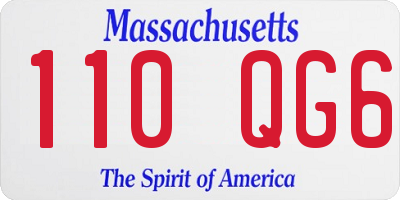 MA license plate 110QG6