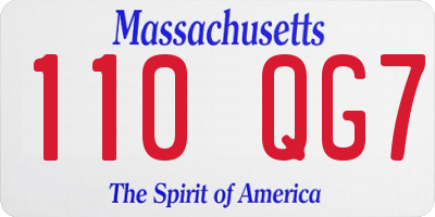 MA license plate 110QG7