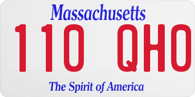 MA license plate 110QH0