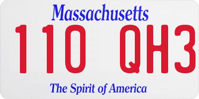 MA license plate 110QH3