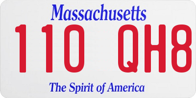 MA license plate 110QH8